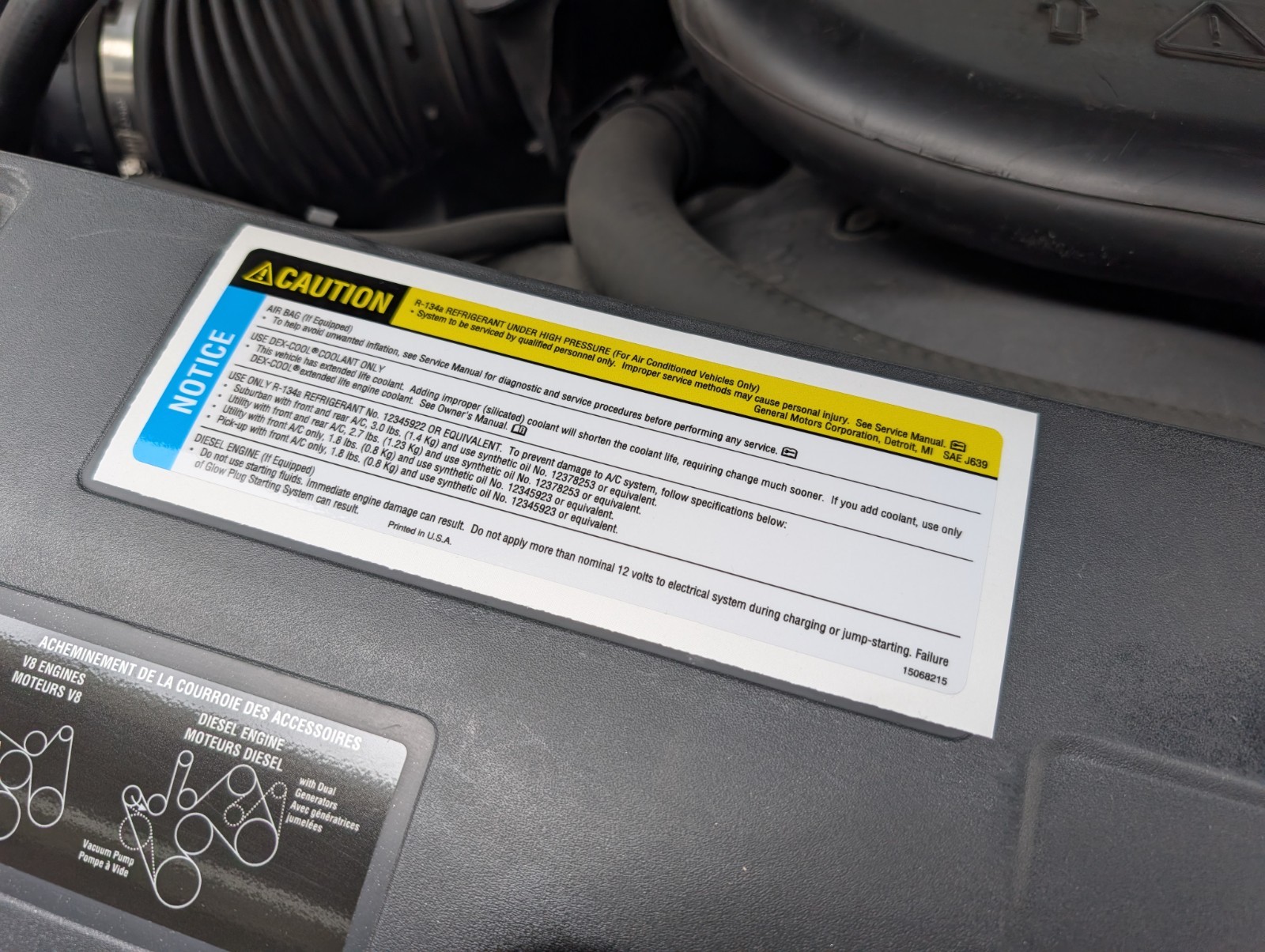 Replacement GM AC Label Decal 15068215 - Sticker Label General Motors ...