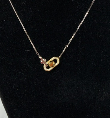 Michael Kors New Astor Link Two Tone Sterling Silver Necklace MSRP $150