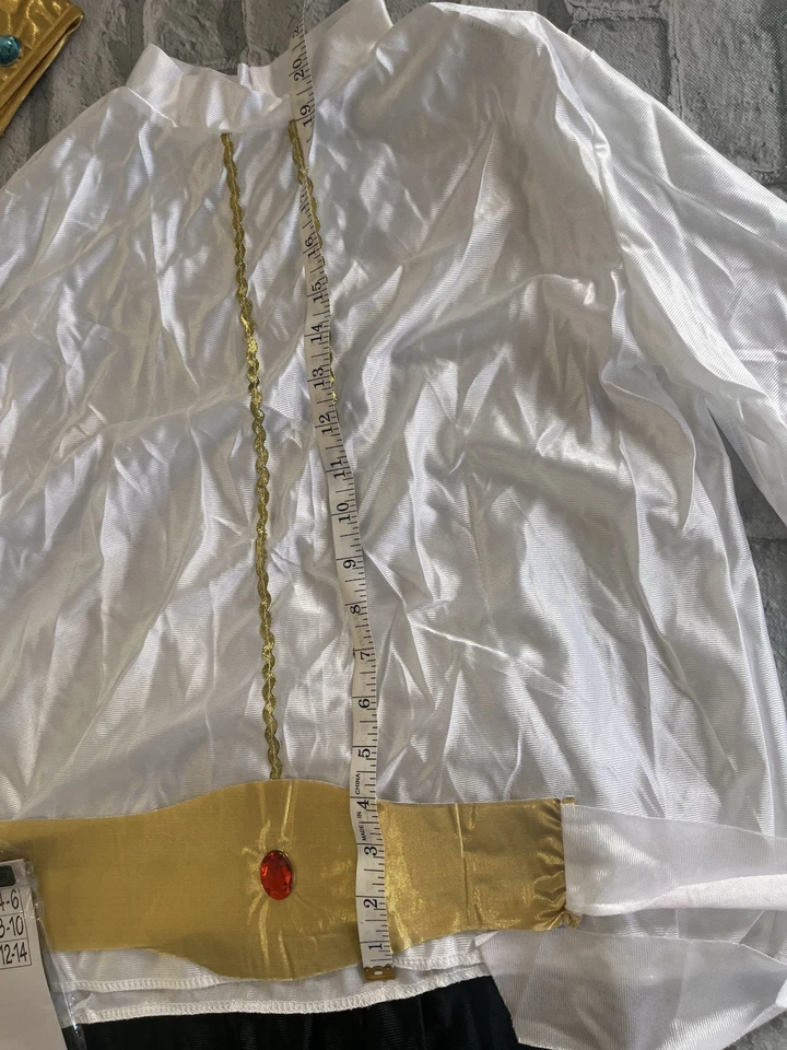 Disfraz de Rey Niño 4 piezas Pantalones Camisa Cinturón Corona Real Rey Disfraz Lg Foto 4 de 4