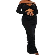 Fashion Nova Kristal Maxi Dress Size XL Black NWT
