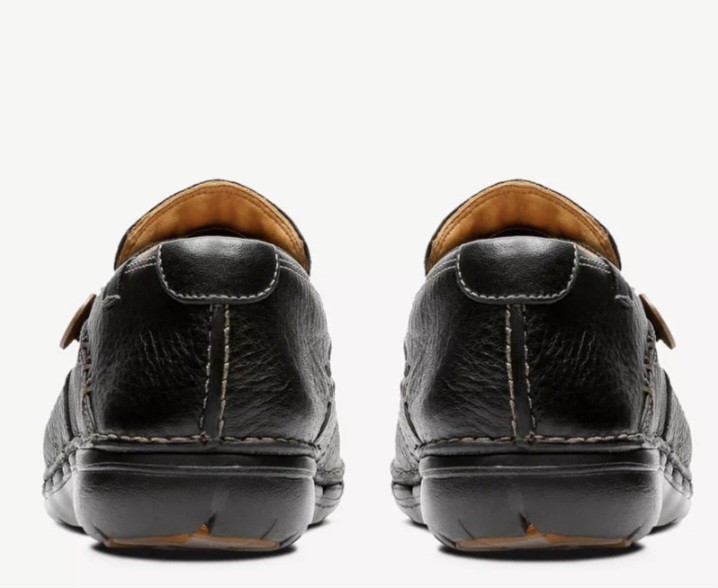 Clarks Un Loop Black Leather Comfort Shoes UK 8E for Nurses image 2