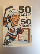 New York Islanders Custom Caricature Card - Mike Bossy 50 Goals In 50 Games