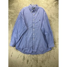 Ralph Lauren Yarmouth Mens 17 34/35 Blue Pinpoint Oxford Button Down Shirt