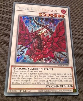 Schwarzer Rosendrache  Secret Rare Englisch!! Black Rose Dragon   Holo