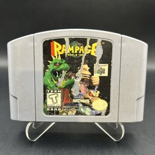 Rampage World Tour Nintendo 64 N64 Authentic Cartridge – Tested – Label Damage