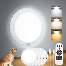 1/2/4Pack Rechargeable Motion Sensor Ceiling Light with Remote Magnetic Wireless