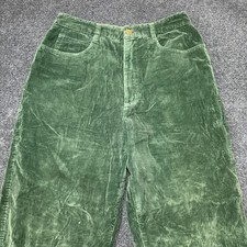 Vintage Talbots Pants Womens 10P Petite Green Corduroy Tapered Khakis Casual