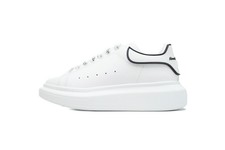 Alexander McQueen White Black border Stylish Sneakers Shoes
