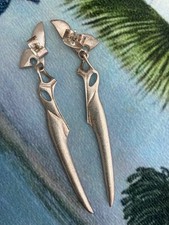 Lange Lapponia Ohrringe aus Finnland, Silber 925, selten