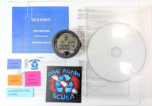 Oceanic Veo 250 Scuba Dive Computer Puck Module Air & Nitrox 2 Buttons ...