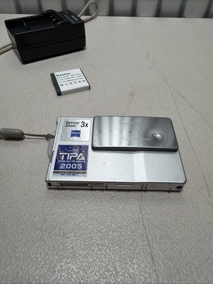 Sony Cyber-shot DSC-T7 5.1MP Digital Camera - Silver for sale