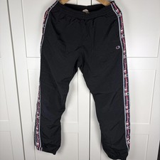 Champion Shell Tapered Seam Tracksuit Bottoms Joggers Black Men’s - Medium