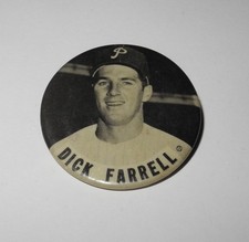 RARE 1950 Baseball Philadelphia Phillies Dick Farrell World Series Pin Button