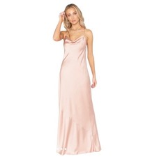 NWOT Show Me Your MuMu Tuscany Maxi Slip Dress Rose Gold Luxe Satin L