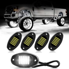 4 X Pure White Led Rock Lights Underbody Glow Lamp For Offroad Suv Pickup Truck