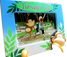 Hangin' Out Monkey Picture Photo Frame Holds 4x6" Picture Child's Room Safe  D1