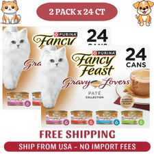 48PC Fancy Feast Purina Gravy Lovers Variety Pack Feast Pate Wet Cat Food Gravy