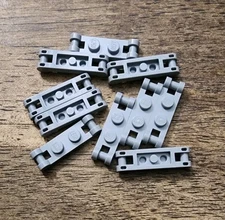 LEGO Light Bluish Gray Plate, Modified 1 x 2 with Bar Handles on Ends. QTY 10.