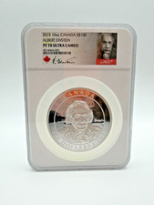 *2015 10oz Canada S$100 Albert Einstein PF 70 Ultra Cameo Silver Coin #030/1500