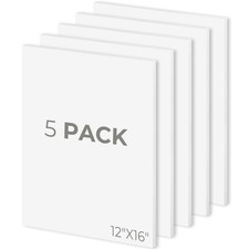 Mat Board Center, Pack of 5, 12X16 Foam Boards, Acid Free White Foam Core Boa...