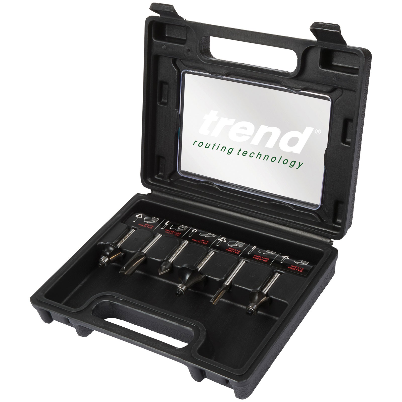 Trend 1/4in TCT Router Cutter Set, 6 Piece