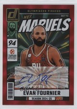 2024 Panini Donruss EuroLeague Red Laser 1/99 Evan Fournier #NMS-EVN Auto 14mf