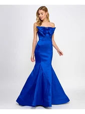 B DARLIN Womens Zippered Sleeveless Strapless Full-Length Formal Mermaid Dress