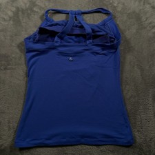 prAna Tank Top Womens Medium Blue Racerback Built In Bra Yoga Athletic Workout