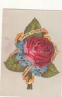 New Home Sewing Machine Red Rose Blue Flowers Posy Vict Card c1880s