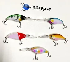 SLICKLINE 5/8 oz Long Tongue Deep Diving Rattling Crankbait Fishing Lure 5 COLOR