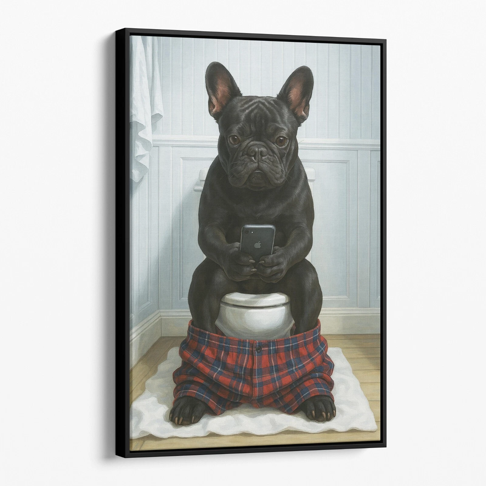 French Bulldog On The Phone On The Toilet Funny Dog Bath Canvas Print Wall Art
Opens in a new window