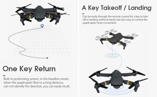 E58 Foldable Mini RC Drone - Kids Beginners Adults - Portable Pocket Quadcopter - Picture 9 of 11