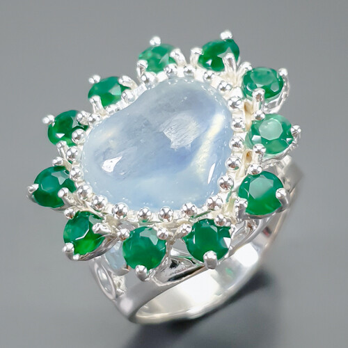 Jewelry 8 ct Natural Aquamarine Ring 925 Sterling Silver Size 8 /R391660