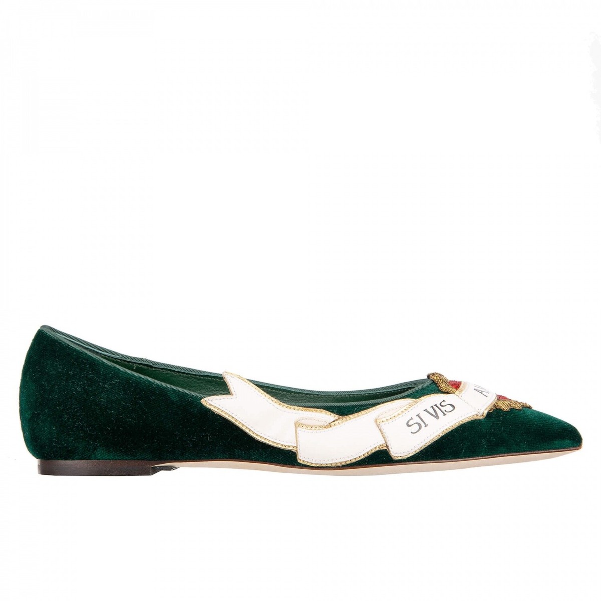 【関税&送料込み】Dolce & Gabbana Velvet Ballerina Dolce & Gabbana Velvet Ballerinas Bellucci With Sacred Heart