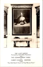RPPC Christ Church Communion Table Last Supper Boston Massachusetts Postcard A18