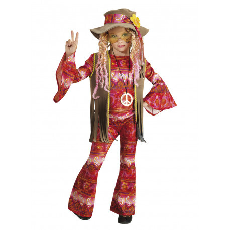 Disfraz Hippie Flower Power para Niña