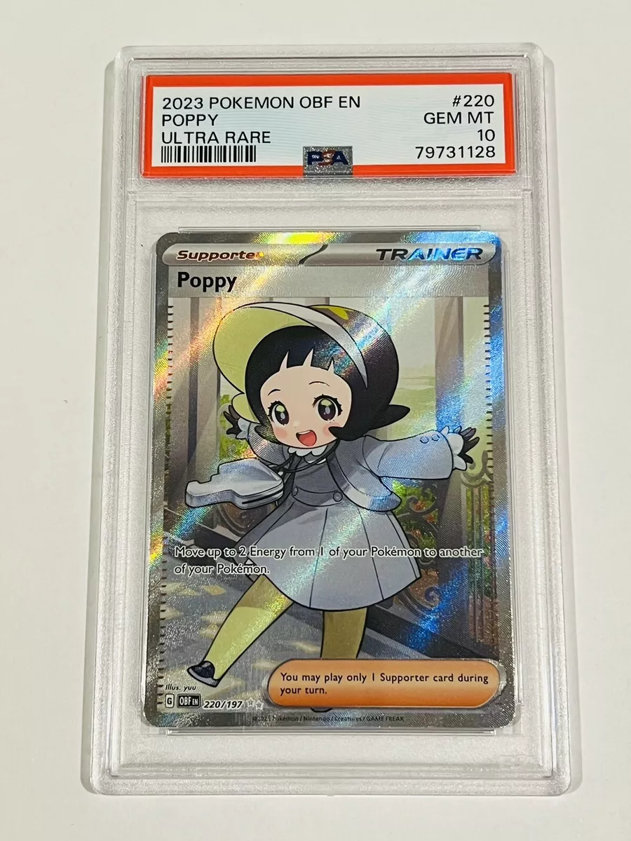 Pokemon Obsidian Flames - Poppy Ultra Rare Trainer Full Art #220/197 PSA 10  GEM