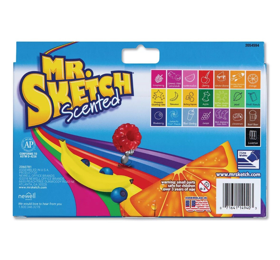 Mr. Sketch Scented Watercolor Marker Broad Chisel Tip Assorted Colors 22/Pack
