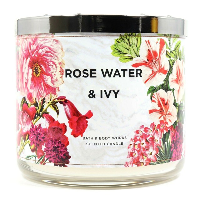 Bath & Body Works ROSE WATER & IVY 3Wick Candle 14.5oz eBay