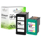 2PK Fits HP 96 Black Ink Cartridge HP 97 Color for HP PhotoSmart 2610 2610v
