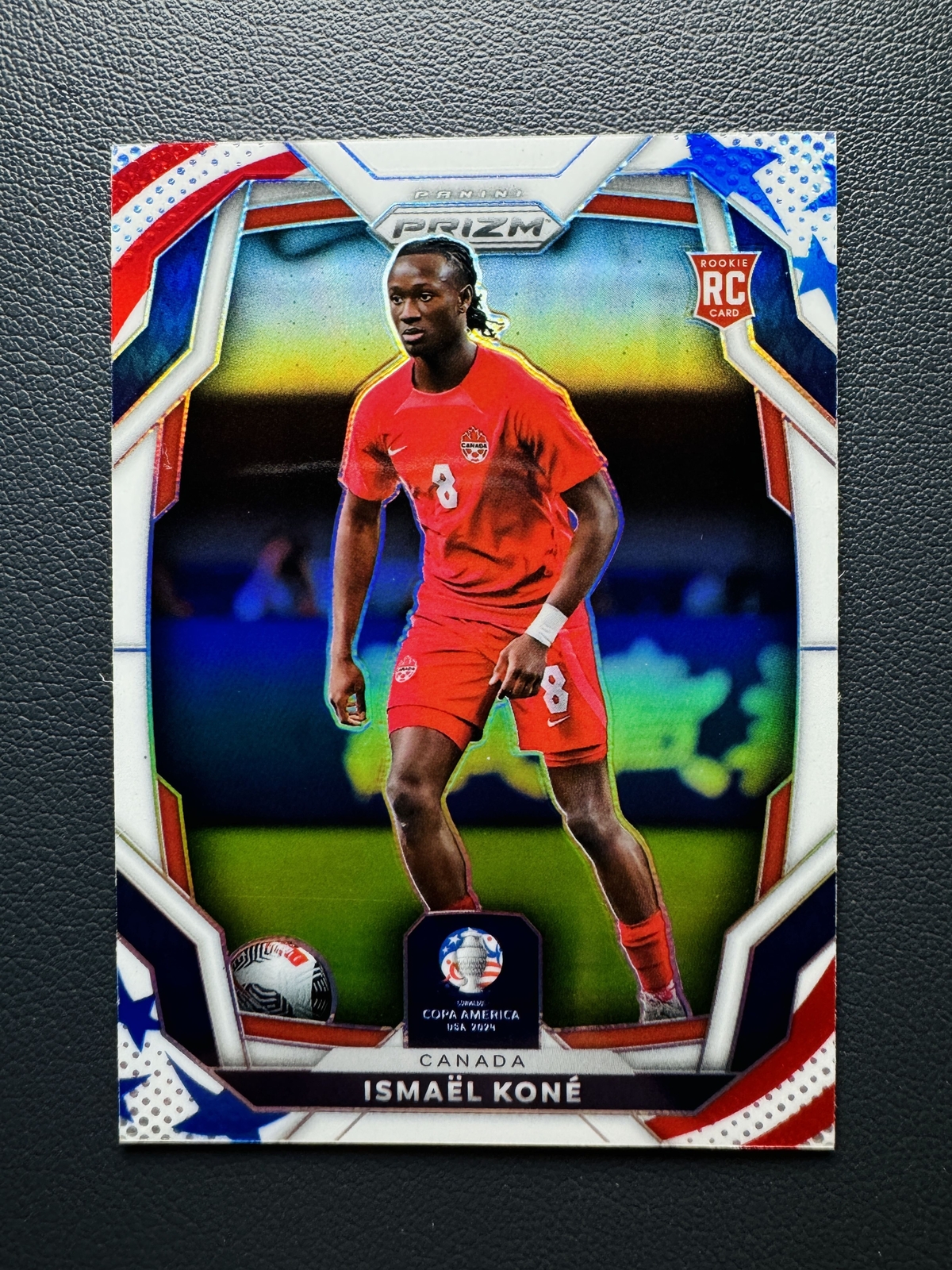2024 Panini Prizm Copa America Ismael Kone #173 Rookie Stars Stripes Prizm 05/24