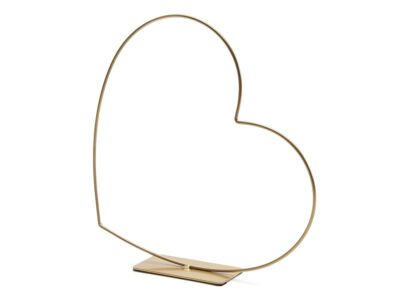 NaDeco Metallherz in Gold, liegend, mit Fuß, wählbar in Größen von 25-58 cm | Me
