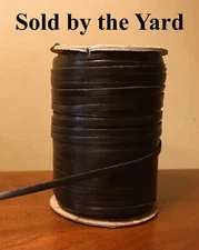 BLACK Kangaroo Leather Lace (Lacing) in 1/8 Inch (3mm) Width - SOLD BY THE YARD