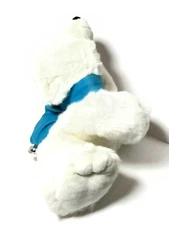 Stuffed Plush White Polar Bear Toy With Blue Ribbon and Silver Bells Plushie 20"
