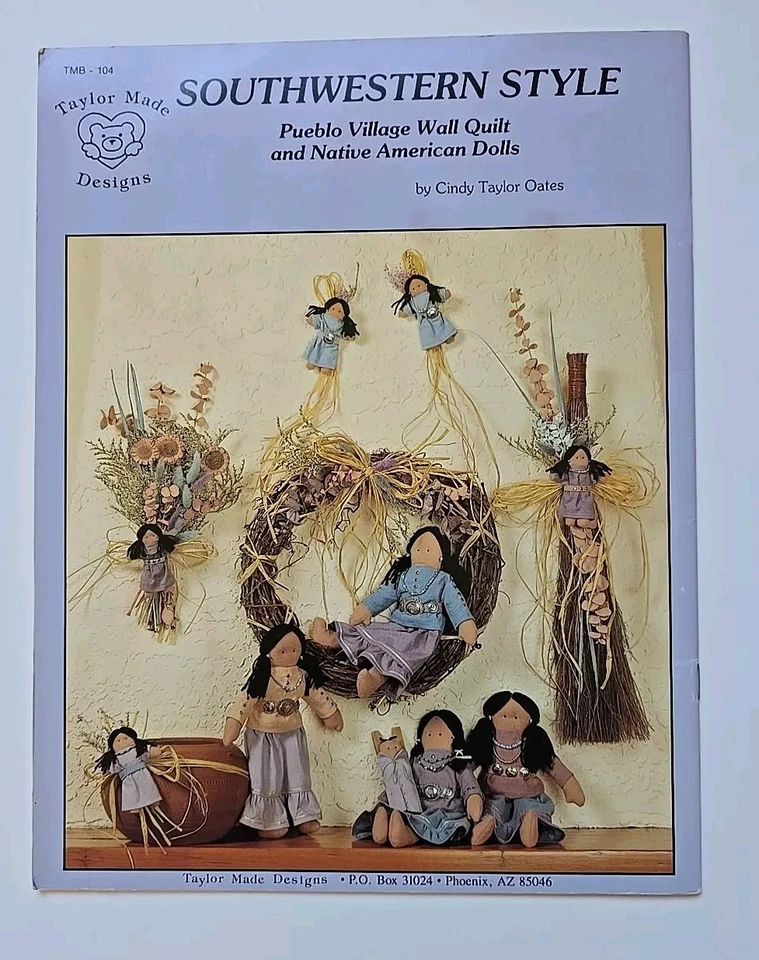 Southwestern Style Pueblo Village Wall Quilt and Native American Dolls To Sew - Image 2 of 3