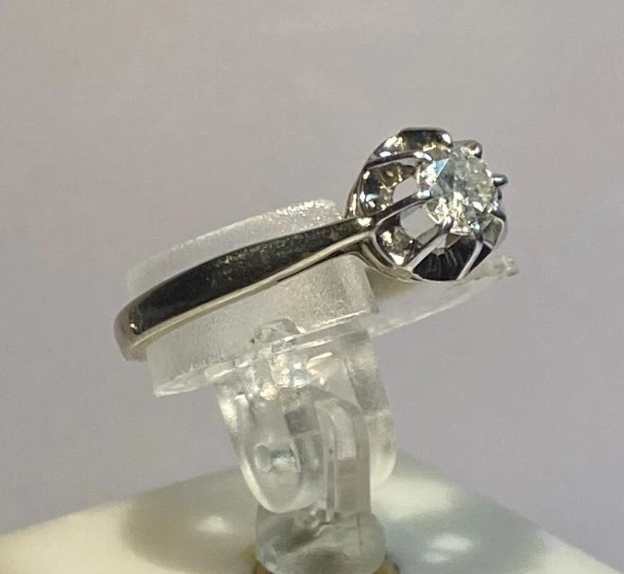Bague De Mariage Solitaire Or Gris 18K - Diamant 0.72 Carats - Taille 55 - Marque Dôme - Neuve Avec étiquettes