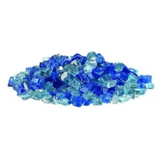 American Fireglass 1/2" Bora Bora Blue Reflective Fire Glass 10 lb. Container