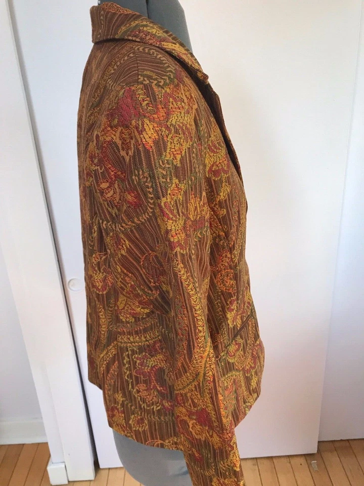 Chadwick's Mujer Tapiz Multicolor Estampado Floral Blazer Carrera Talla M Foto 4 de 4