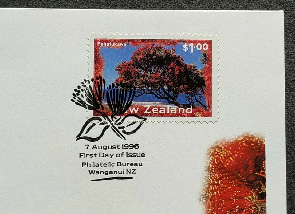 1996 New Zealand Tree Pohutukawa Airpost Self Adhesive 1v Stamp FDC - Image 3 of 3