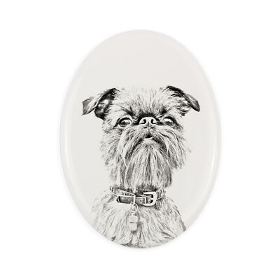 Brussels Griffon Tombstone With A Photo Of A Dog Art-Dog